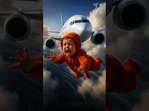 What happened to the baby? 😱✈️ #cutebaby
