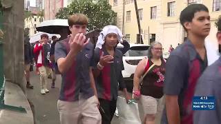 YouTube video thumbnail: Hundreds Take to Honolulu Streets for 32nd Annual Men’s March Against Violence