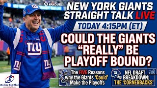 New York Giants Live Today 4:15pm (EST) - 5 Reasons why the Giants Could be Playoff Bound!