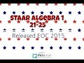 Exploring STAAR Algebra 1 EOC Released Exam Questions 21-25