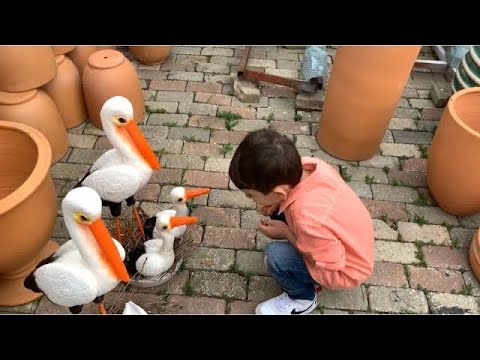 Yusuf hayvanlar alemine gitti🤩 Heykelden ördek, inek, at, zebra, zürafa, köpek gördü😂