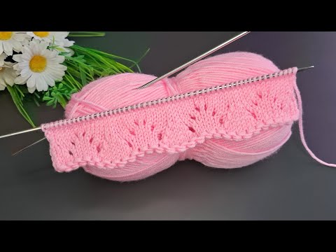 Kolay İki Şiş Örgü Yelek Model Desen 🩷#knitting #crochet #handmade #flower #diy #keşfet