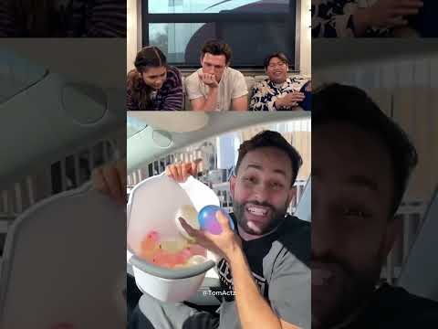 Tom Holland react try to laugh part 127 #tomholland #trynottolaugh #funny #reaction