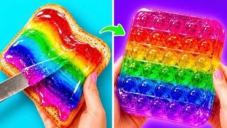 ¡DIYs de Jelly Arcoíris! 🌈✨ Slime Súper Relajante 😍