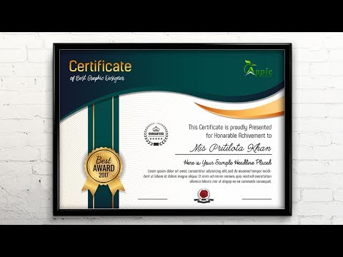 Certificate Template Design - Photoshop CC Tutorial -