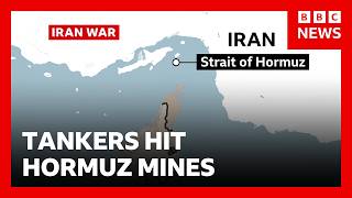 YouTube video thumbnail: Ships on Fire After Hitting Mines in Strait of Hormuz 