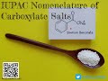 Carboxylate Salts and Their Properties