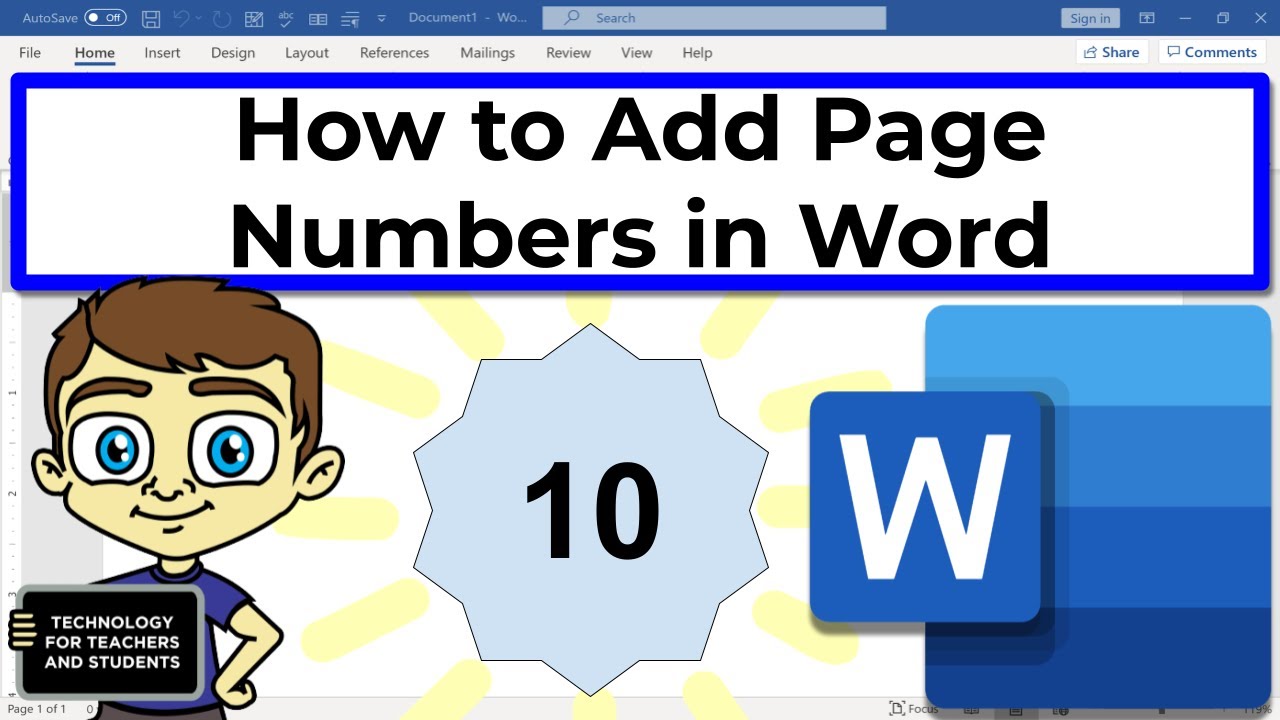 Adding Page Numbers in Microsoft Word