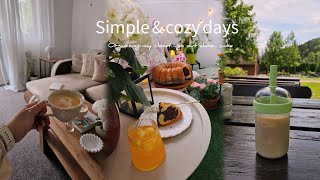 my simple & cozy days , Evening on the balcony , Organizing my closet , go out alone, cake.