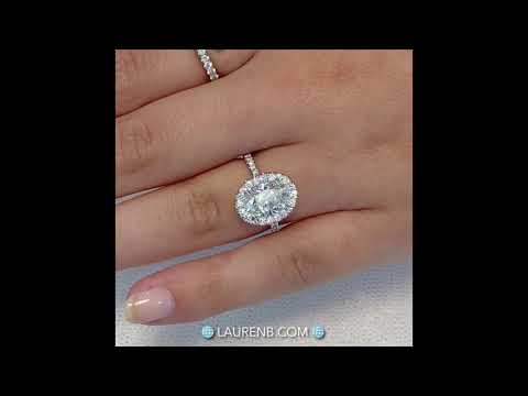 2 carat Lab Grown Oval Diamond Halo Engagement Ring