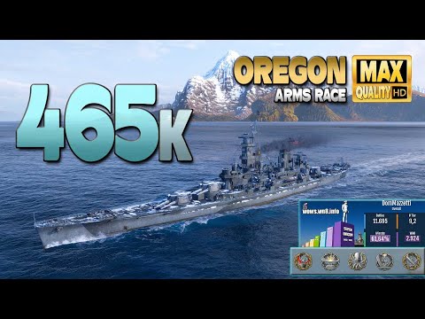battleship Oregon  465k damage drama   World of Warships