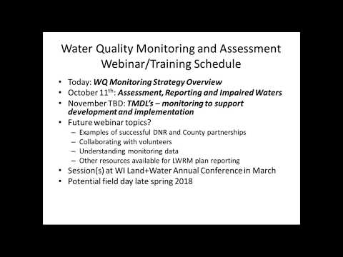 Wisconsin DNR water quality monitoring strategy overview and the role of partner agencies