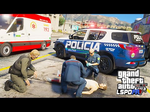 TENTOU TROCAR COM A FORÇA TATICA E FOI PARAR NO HOSPITAL! - PMMS - GTA 5 ROTINA POLICIAL