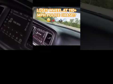 GUY LOSES WHEEL DURING HIGH SPEED POLICE CHASE!?🏎️💨🚓💨#hellcat #mustang #dodge #mopar #chevrolet
