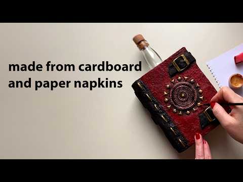 DIY Upcycling Glass Bottle into a Book with Cardboard and Paper Napkins