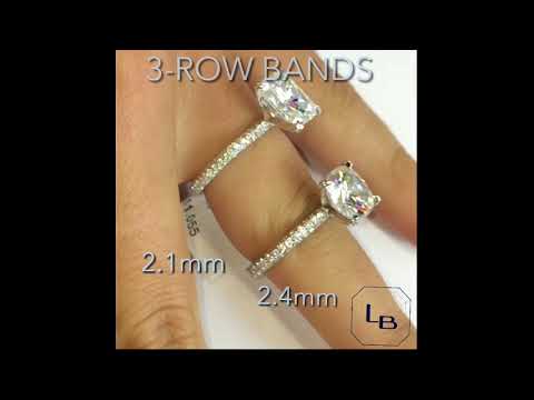 Moissanite Engagement Rings: Cushion and Radiant 3-Row Pave