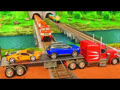 Car Transport Truck Games 3D - Transport Sport Cars vs Forklift Games