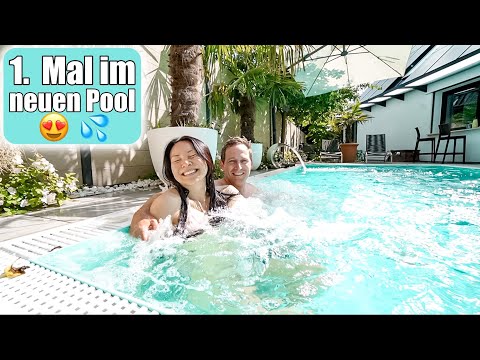1 Tag im neuen Pool 😍💦 Baden im Swimming Pool! Sommer Party zu Hause | Mamiseelen
