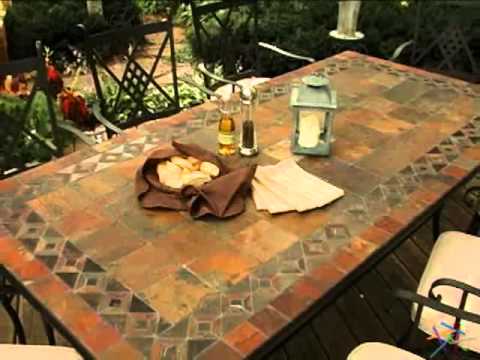 Palazetto Lucca 42 x 84 inch Mosaic Patio Dining Set...