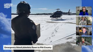 Emergency blood airlifted during snow storm
