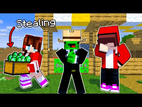 Maizen : JJ Sister Steal Emerald From Businessman Mikey - Minecraft Animation