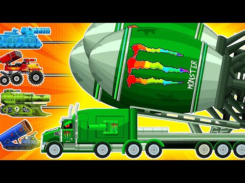 EPIC BATTLES OF Container Rocket combined with Monster soft drink   Cartoons about tank