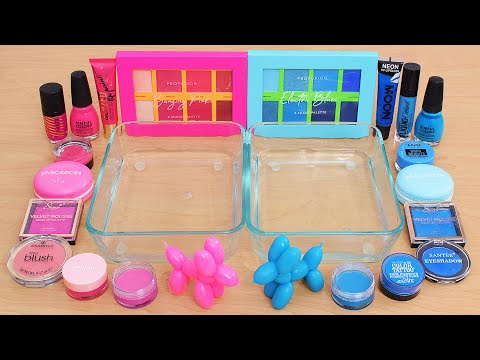 Pink Slime ASMR Compilation - Coloring Slime with Makeup and Eyeshadow