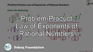 Problem-Product Law of Exponents of Rational Numbers
