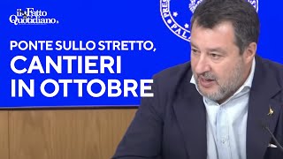 Firmato il progetto definitivo del Ponte sullo Stretto. Salvini: "Cantieri tra settembre e ottobre"