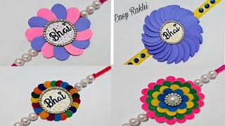DIY 4  Easy Rakhi Making Ideas at home /Easy Rakhi for school Competition/How to Make Rakhi at Home