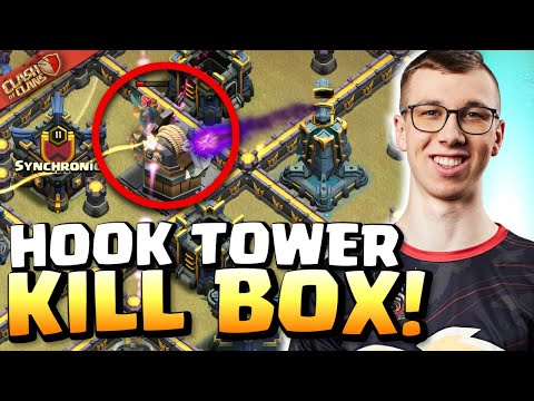 World Champions use HOOK TOWER (and THROWERS?) to counter ROOT RIDERS! Clash of Clans