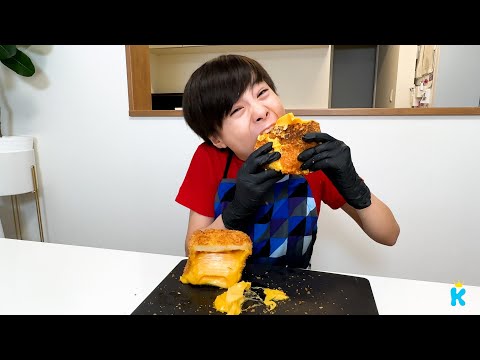 Challenge cooking 🧀 fried melting cheese