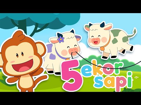 Lagu Anak 5 Ekor Sapi 🐮  | Belajar Hitung 1 2 3 4 5 bareng Sapi!