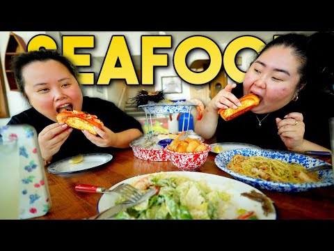 SEAFOOD MUKBANG 먹방 Lobster + Shrimp + Caviar + Sea Urchin + Oyster + Noodles Eating Show! *WOW*