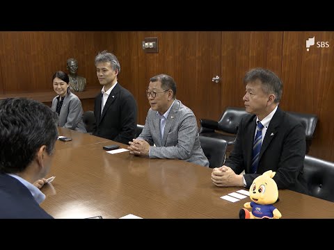 世界最高峰リーグ実現へバレーボールSVリーグの展望語る大河(おおかわ)チェアマンが静岡新聞SBSを訪問=静岡市