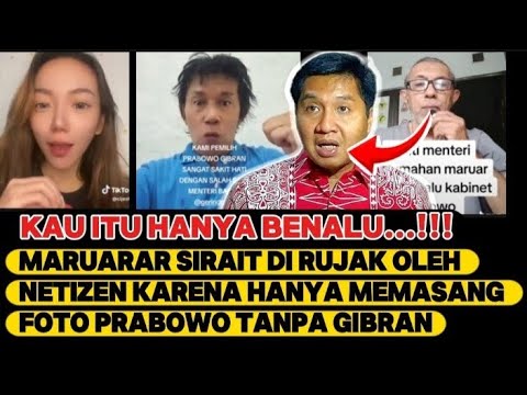 KAU ITU HANYA BENALU‼️RUJAKAN PEDAS NETIZEN KPD MENTERI MARUARAR SIRAIT YG TDK PASANG FOTO WAPRES