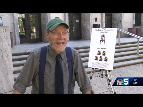YouTube video thumbnail: Vermont Man Sentenced for Gluing Hand to State Capital During Protest in Pennsylvania