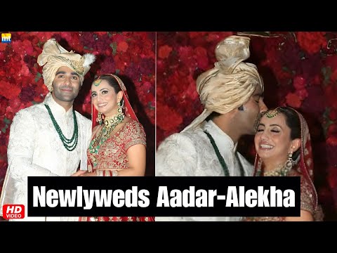 Aadar Jain & Alekha Advani are married! Bride sparkles in traditional red lehenga; groom desi prince