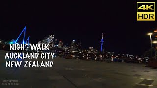 【4K HDR】Night Walk  Auckland City New Zealand!