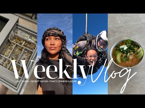 weekly vlog! skydiving + jewelry tour + desert safari + girls night out & more! allyiahsface vlogs