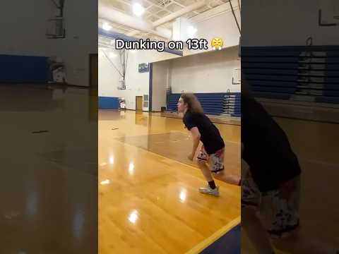 Dunking 13 FOOT 🤯😂 #dunk
