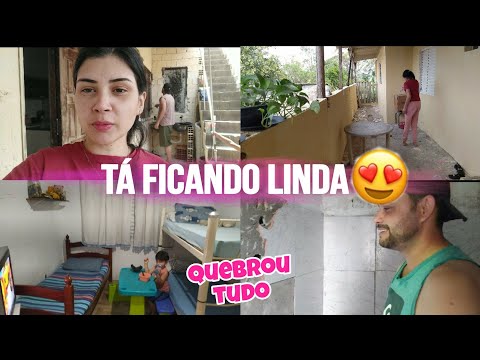 TIROU O REVESTIMENTO PARA FAZER O REBOCO| OLHA COMO FICOU O QUINTAL🥺| CASA EM OBRA🏠 #vlog