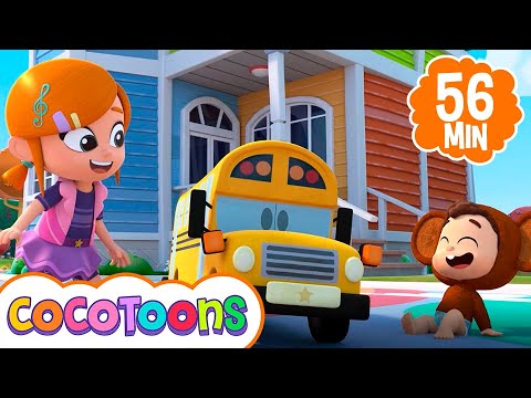 Pela baia 🚌 ☔🌧️ e mais música infantil de Lea e Pop em português | Cocotoons Brasil