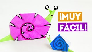 🐌 Cómo hacer un Caracol de origami fácil con hoja de papel