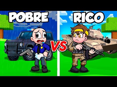Agente de POLICIA Pobre vs MILITAR del EJÉRCITO Rico 😱 BEBE NOOB en MINECRAFT