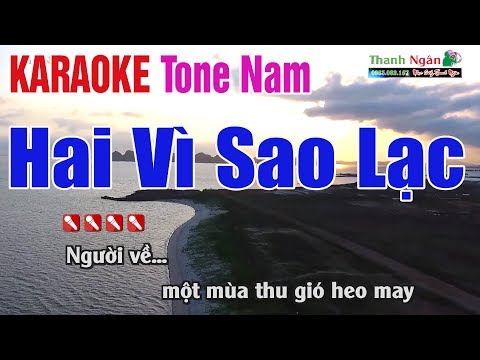 Hai Vì Sao Lạc Karaoke | Tone Nam – Nhạc Sống Thanh Ngân