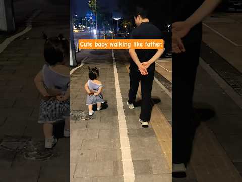 Cute baby walking like father. #baby