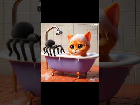 Küvette Örümcek Var(There's a Spider in the Bathtub) #cat #cute #cats #cartoon #funny #catlover