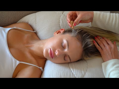 ASMR Instant Tingles and Sleep 💗 Baby Hairs, Hair Play & Brushing Caroline (Whisper)