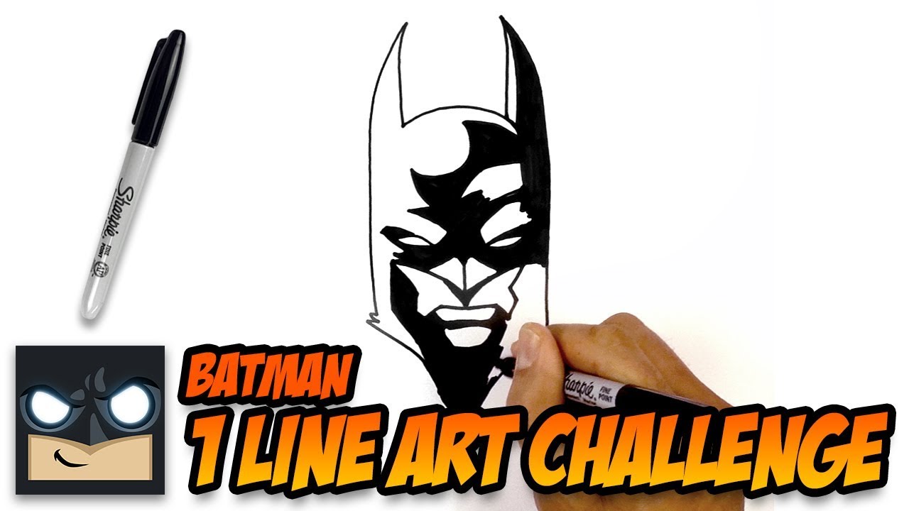 How to Draw Batman - With One Single Line --